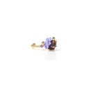 Pink Red Flower And Stone Enamel Stud Earrings