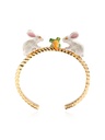 Enamel Glaze Cute little White Rabbit Ring Gilded Opening Adjustable Ring