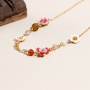 Orange Blossom Flower Kumquat Enamel Thin Bracelet Jewelry Gift