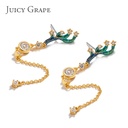 Enamel Glaze Daisy Zircon Cherry Gold Plated Necklace