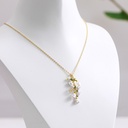 Lily of the Valley White Flower Blossom Enamel Pendant Necklace