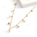 Yellow Sunflower And Bee Pearl Enamel Pendant Necklace Jewelry Gift