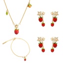 Yellow Sunflower And Bee Crystal Enamel Dangle Earrings