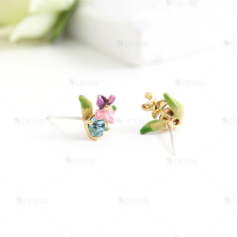 Yellow Sunflower And Bee Crystal Enamel Hair Pin