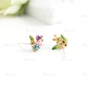 Yellow Sunflower And Bee Crystal Enamel Hair Pin