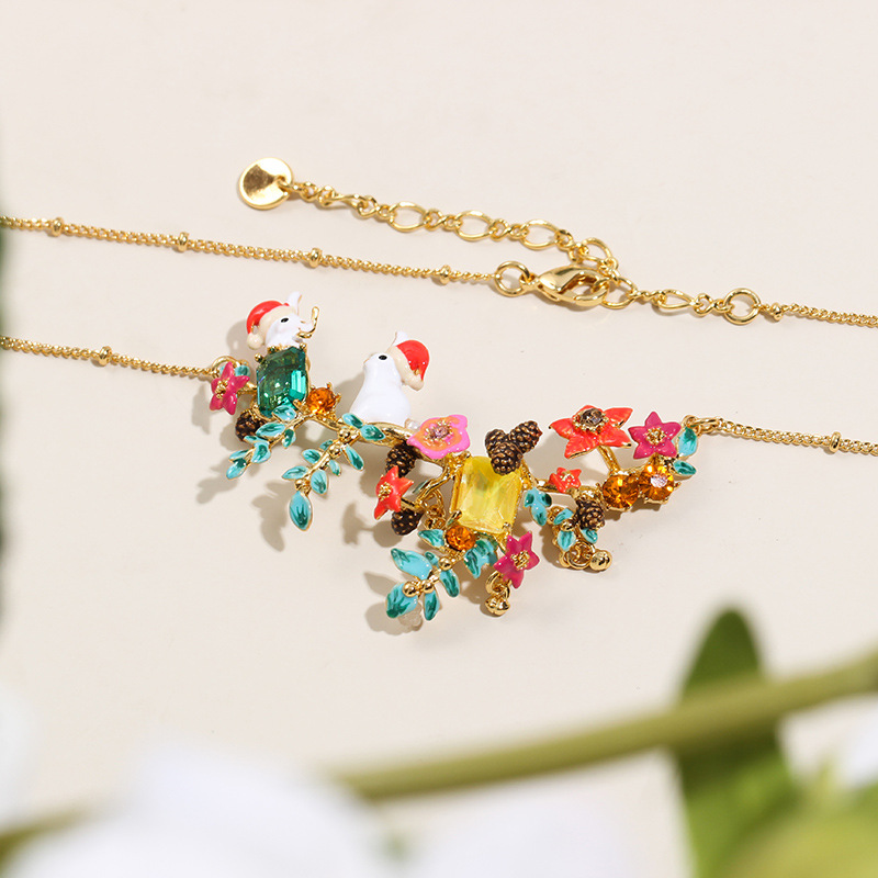 Koala On A Branch Enamel Pendant Necklace Jewelry Gift