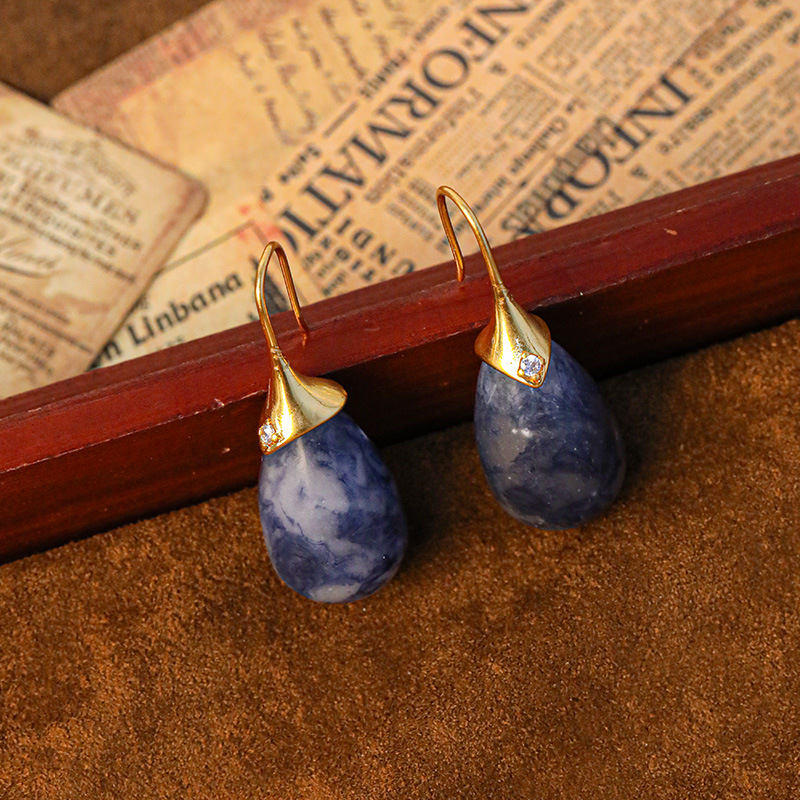 Stone Vintage Retro Hook Earrings