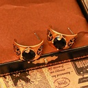 Stone C Shape Vintage Retro Stud Earrings