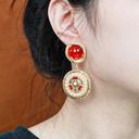 Imitation Ruby Vintage Retro Dangle Earrings