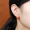 Inlaid Zircon Strawberry Vintage Retro Stud Earrings