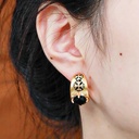 Stone C Shape Vintage Retro Stud Earrings