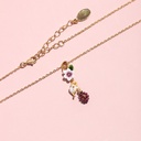 Flower Berry And Hamster Enamel Pendant Necklace