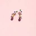 Flower Berry And Hamster Enamel Dangle Earrings