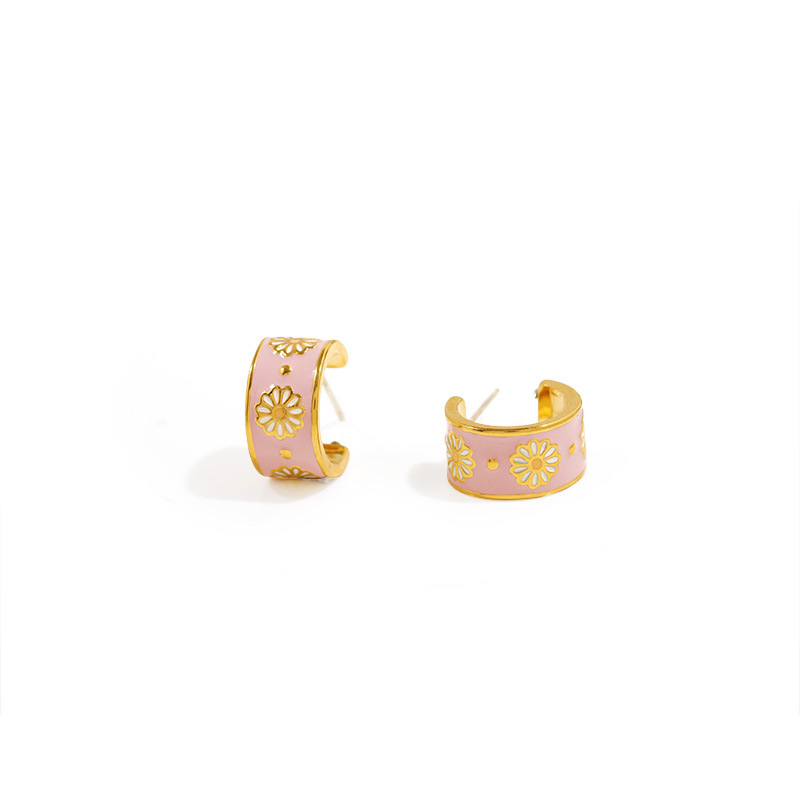 Flower and Peacock Enamel Adjustable Ring