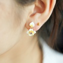 Flower Petal Enamel Dangle Earrings