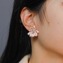 4pcs/set Christmas New Year Gift Heart Shape Stud Earrings 925 Sterling Silver