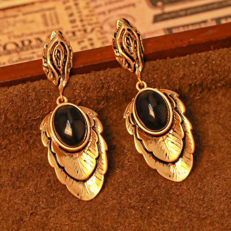 Retro Vintage Stone Dangle Earrings Jewelry