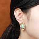 Retro Vintage Stone Crystal Stud Earrings Jewelry