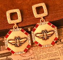 Inlaid Zircon Retro Vintage Bee Dangle Earrings