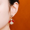 Inlaid Crystal Pearl Zircon Retro Vintage Dangle Earrings