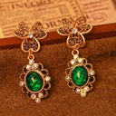 Inlaid Stone Zircon Retro Vintage Dangle Earrings