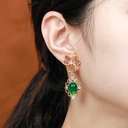 Inlaid Stone Zircon Retro Vintage Dangle Earrings