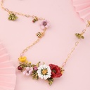 Daisy on A Flowering Branch Enamel Necklace