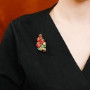 Strawberry Inlaid Zircon Retro Vintage Brooch