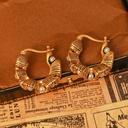 Inlaid Pearl Retro Vintage Hoop Earrings