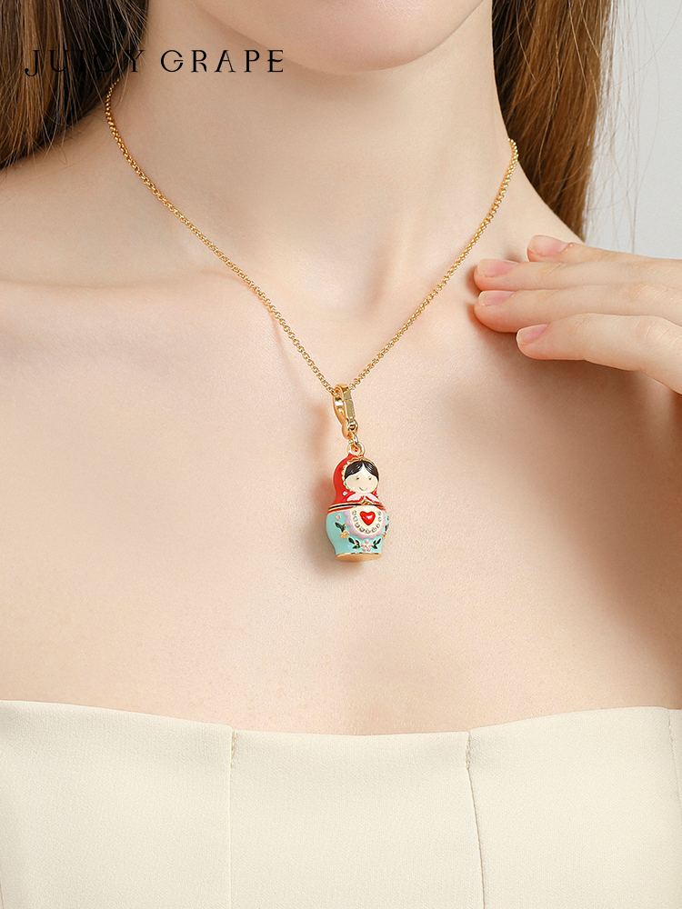 Russian Doll Necklace Pendant Jewelry Gift4