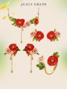 Sunflower Bee And Crystal Enamel Dangle Earrings Jewelry Gift