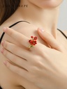 Red Flower Enamel Adjustable Ring Jewelry Gift4