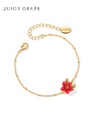 Red Flower Enamel Thin Bracelet Jewelry Gift1