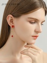 Red Flower Tassel Enamel Earrings Jewelry Gift4
