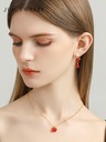 Red Flower And Pearl Enamel Dangle Stud Earrings Jewelry Gift5