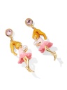 Fairy With Pearl Enamel Dangle Stud Earrings Jewelry Gift2