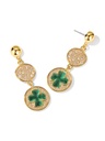 Colorful Flower With Crystal Enamel Stud Earrings