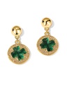 Clover Lucky Leaf Zircon Enamel Dangle Stud Earrings Jewelry Gift4