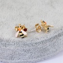 Mini Cute Bee Enamel Stud Earrings