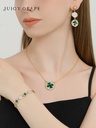 Clover Lucky Leaf Enamel Pendant Necklace Jewelry Gift2