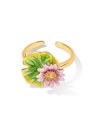 Lotus Flower Enamel Adjustable Ring Jewelry Gift2