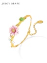 Lotus Flower And Dragonfly Enamel Bangle Bracelet Jewelry Gift1