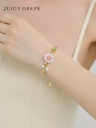 Lotus Flower And Dragonfly Enamel Bangle Bracelet Jewelry Gift3