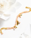Lily Flower Pink Pearl Enamel Strand Bracelet Jewelry Gift5