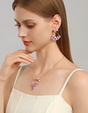 Blue Sea Anemone White Flower And Stone Enamel Pendant Necklace