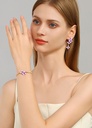 Purple Flower Enamel Thin Pearl Strand Bracelet Handmade Jewelry Gift3