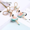 Bell Orchid Green Leaf Tassel Enamel Earrings Jewelry Stud Earrings