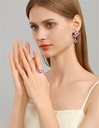 White Flower And Red Berry Enamel Dangle Earrings