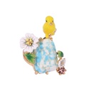 Yellow Parrot Bird And Stone Enamel Adjustable Ring
