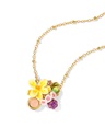 Grape Flower And Stone Enamel Pendant Necklace Handmade Jewelry Gift1